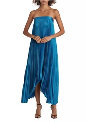 Milly Jordyn Satin Pleated Dress