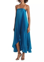 Milly Jordyn Satin Pleated Dress