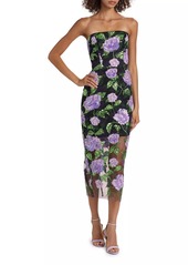 Milly Kait Sequined Floral Midi-Dress