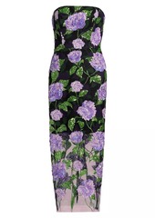 Milly Kait Sequined Floral Midi-Dress