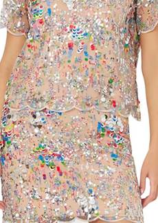 Milly Katelynn Sequins Tee In Confetti
