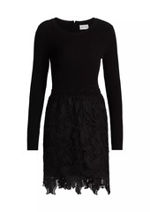 Milly Katie Lace & Knit Minidress