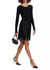 Milly Katie Lace & Knit Minidress