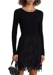 Milly Katie Lace & Knit Minidress