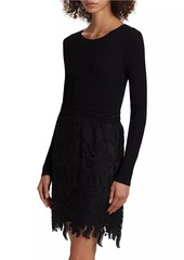 Milly Katie Lace & Knit Minidress