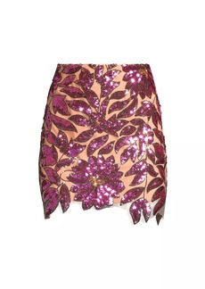 Milly Kristina Floral Garden Sequin Miniskirt