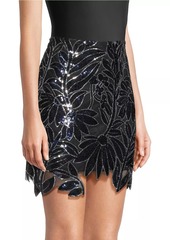 Milly Kristina Floral Sequined Miniskirt