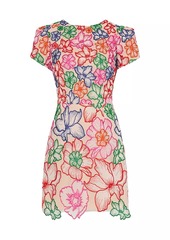 Milly Kyla Floral-Embroidered Minidress