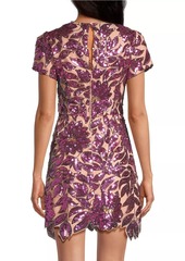 Milly Kyla Floral Sequin Minidress