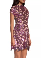 Milly Kyla Floral Sequin Minidress