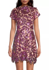 Milly Kyla Floral Sequin Minidress