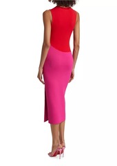 Milly Kyle Bi-Color Midi-Dress