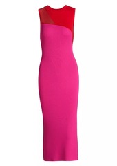 Milly Kyle Bi-Color Midi-Dress