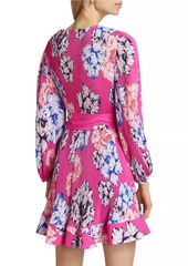 Milly Liv Petals In Bloom Pleated Minidress