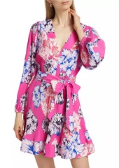 Milly Liv Petals In Bloom Pleated Minidress
