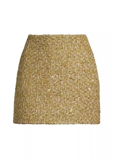 Milly Metallic Tweed Miniskirt