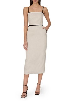 Milly Amara Contrast Sleeveless Linen Blend Dress