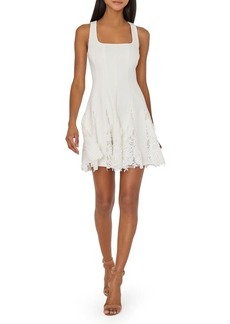 Milly Ariel Floral Lace Pleated Minidress