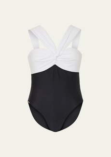 Milly Cabana Betsy Colorblock One-Piece Swimsuit