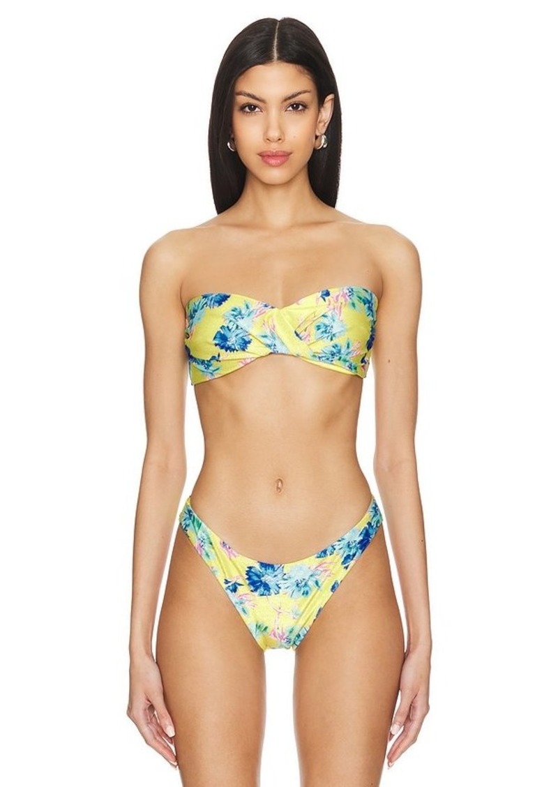 MILLY Cabana Floating Cosmos Twist Bandeau Top