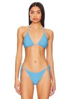 MILLY Cabana Lori Textured Bikini Top