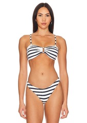MILLY Cabana Nautical Stripe Bikini Top