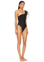 MILLY Cabana Pleated One Shoulder One Piece
