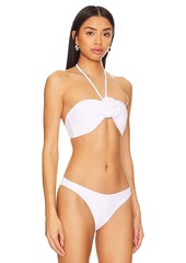MILLY Cabana Rosette Halter Bikini Top
