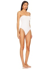 MILLY Cabana Textured Ruched One Piece