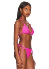 MILLY Cabana Textured Triangle Bikini Top