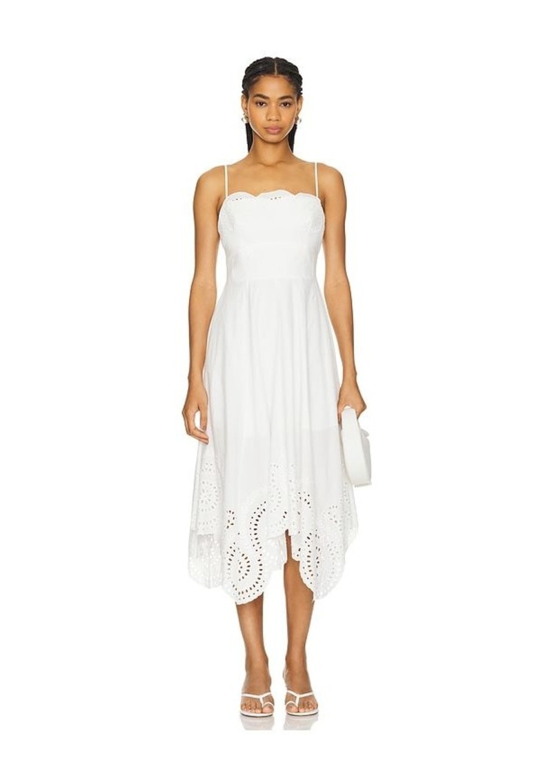 MILLY Camilla Poplin With Embroidery Dress