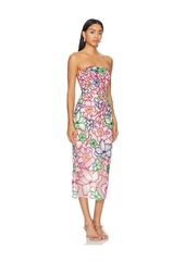 MILLY Cascading Floral Embroidered Dress