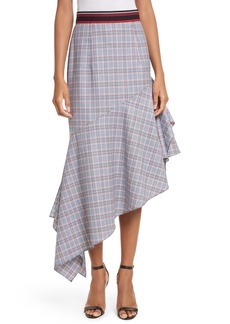 Milly Asymmetrical Ruffle Hem Skirt