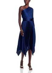 Milly Essie Pleated One Shoulder Dress