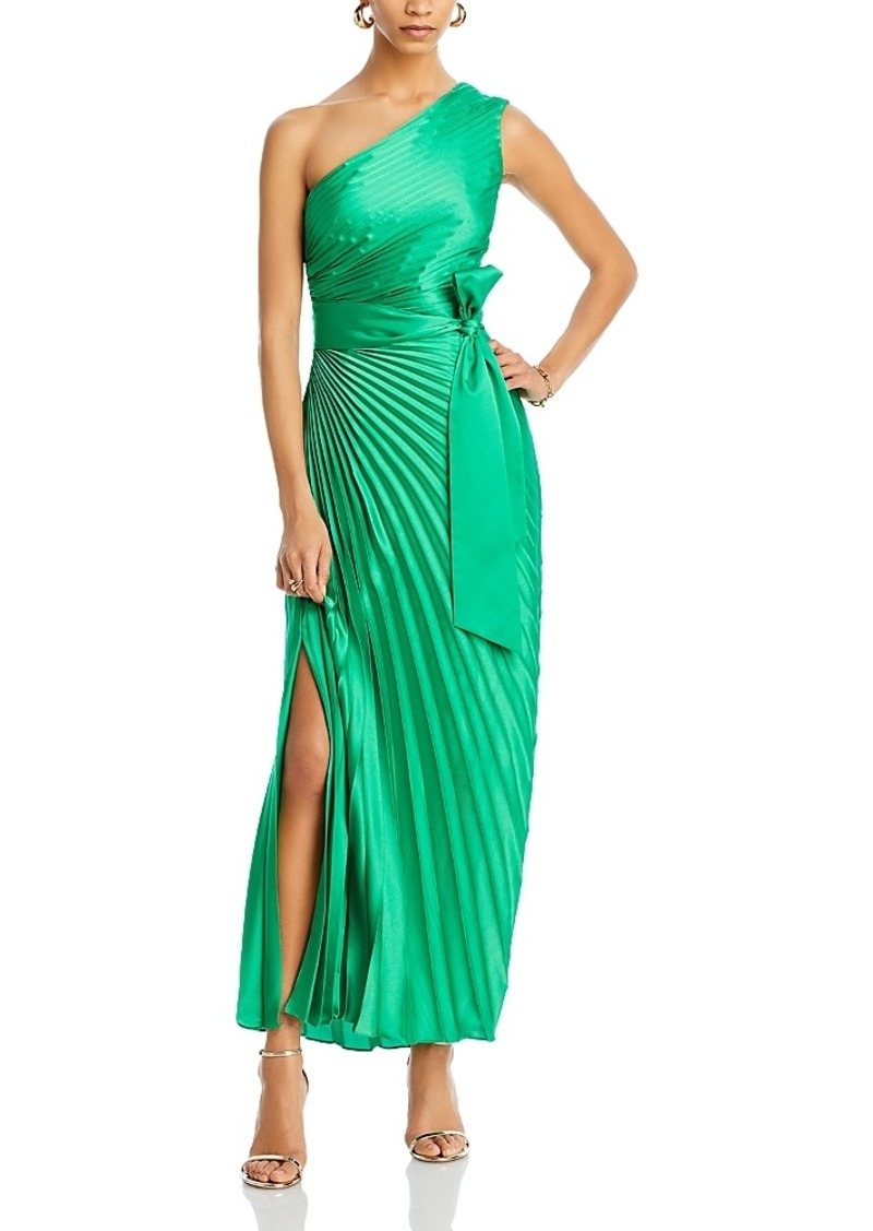 Milly Estelle One Shoulder Pleated Gown