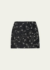 Milly Floral Sequin Jacquard Mini Skirt