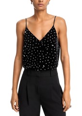 Milly Izzy Rhinestone Velvet Camisole