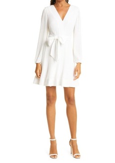 Milly Liv Pleated Long Sleeve Dress in White at Nordstrom