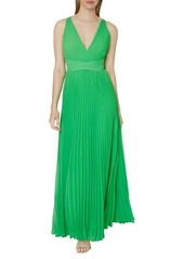 Milly Oria Pleated Sleeveless Cross Back Dress