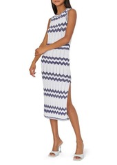 Milly Oversize Zigzag Knit Midi Dress