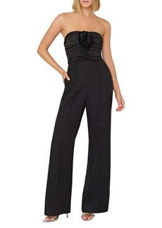 Milly Saoirse Cady Rosette Strapless Jumpsuit