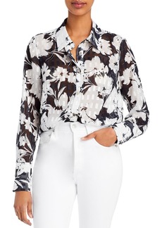 MILLY Silhouette Floral Button Down Shirt