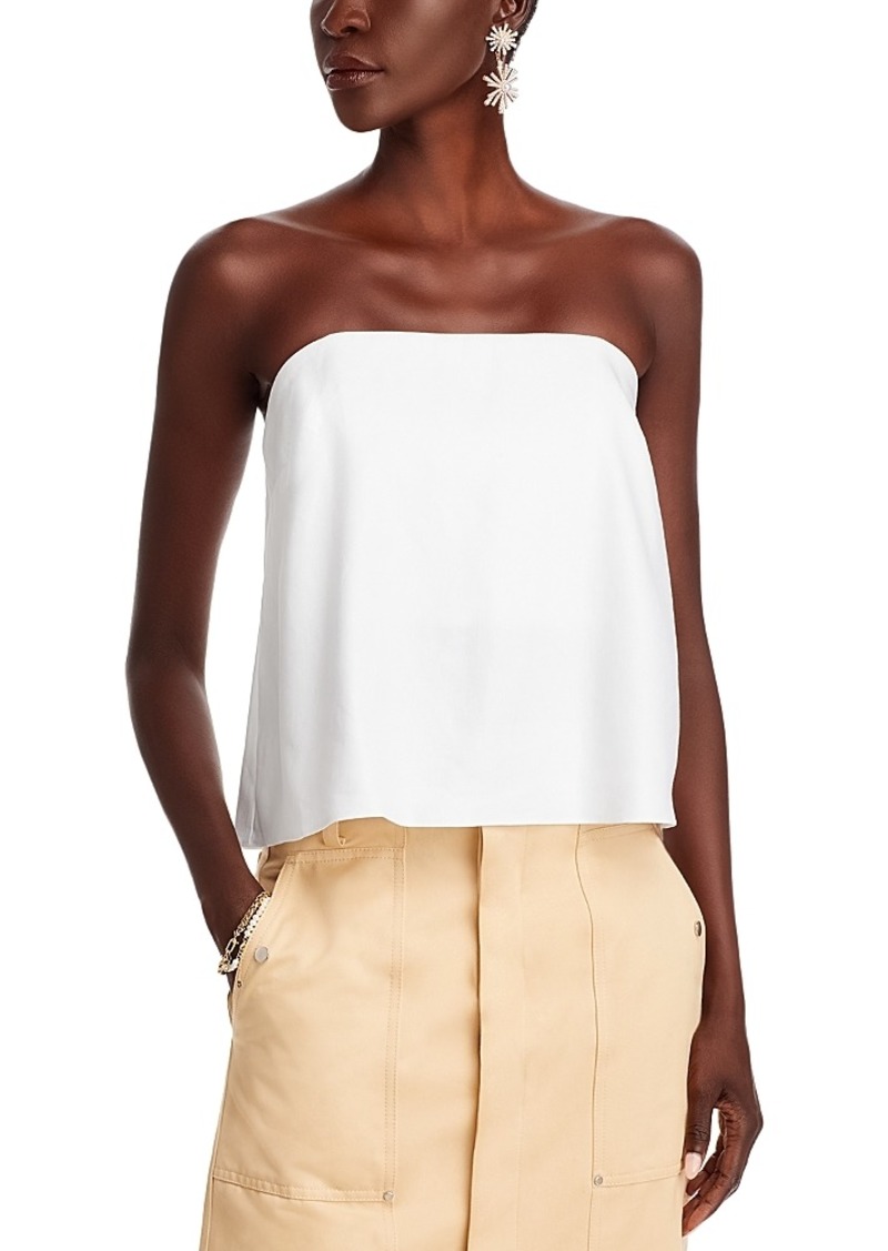 Milly Solid Straight Neck Crop Top