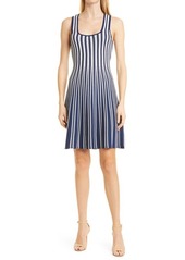 Milly Stripe Fit & Flare Dress in Navy/White at Nordstrom
