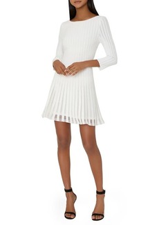 Milly Tabitha Sheer Stripe Long Sleeve Godet Minidress