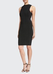 Milly Transparent Striped Sleeveless Fitted Dress