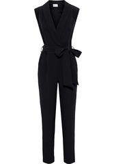 Milly Woman Jada Belted Cady Jumpsuit Black