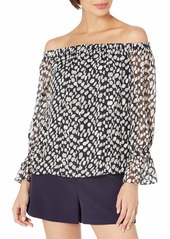 MILLY Women's Abstract Dot Burnout Off The Shoulder Top  P