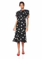 MILLY Women's Floral Print on Georgette Short Gia Dress