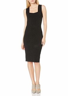 MILLY Women's Micro Dot Fitted Dress  L